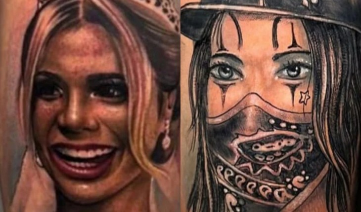 MC Guimê cobre o rosto de Lexa que tinha tatuado em uma das pernas