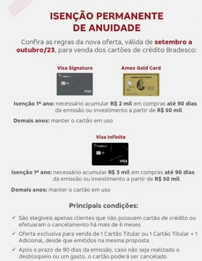 Corre! Bradesco Anuncia Isenção de Anuidade Eterna em Cartões Exclusivos